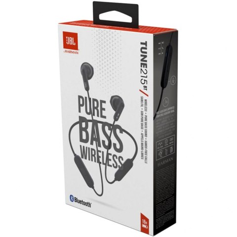 Słuchawki bezprzewodowe douszne z mikrofonem JBL Tune 215BT - czarne