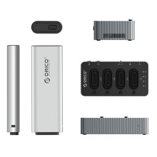 Stacja dokująca IT48N-C z funkcją klonowania na 4 dyski M.2 NVME - szara