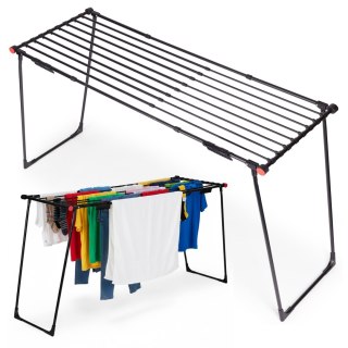 Suszarka na pranie stojąca rozsuwana teleskopowa 19 metrów składana czarna