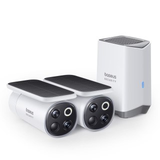 Zestaw do monitoringu zewnętrzny solarny 2 kamery 3K 8x 16GB - biały