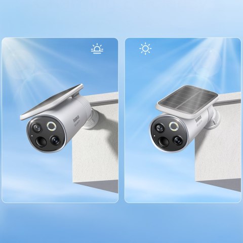 Zestaw do monitoringu zewnętrzny solarny 2 kamery 3K 8x 16GB - biały